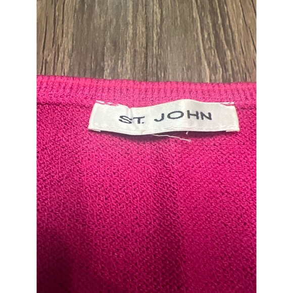 St. John Womens Pink Sleeveless Scoop Neck Knit Pullover Crop Vest Sweater - Picture 3 of 8